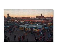 Puzzle 1000 pièces Souk de Marrakech Maroc pour Adultes, Jeu Graphique, Souvenir de Voyage, 26 x 38 cm