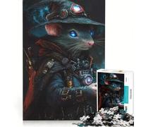 Puzzle 1000 pièces Souris Magicien Steampunk Jeu de réflexion Entraînez Votre Cerveau et Vos Mains Convient pour la décoration de Bureau 38x26cm
