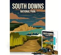 Puzzle 1000 pièces South Downs, Parc National d'Angleterre, Nature, Affiche, Bords Nets, Jeu cognitif, Jouet Amusant et Facile à Utiliser, Cadeau de Noël (38x52cm)