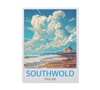 Puzzle 1000 Pièces，Southwold Angleterre，pour Adultes Adolescents Scies Sauteuses 1000 Pièces Idéal pour La Relaxation Méditation Passe-Temps Cadeau d'anniversaire（38x26cm）-IG14
