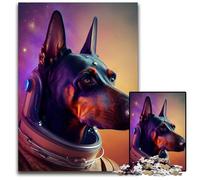 Puzzle 1000 pièces Space Dobermann, Jeu Stimulant pour Adolescents, idéal pour Les fêtes de Fin d'année (26x38cm)