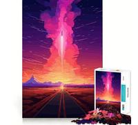 Puzzle 1000 pièces Space Rocket Pop Art pour Adolescents Souvenirs, Amélioration, Esprit Calme, Illustration Claire 38x52cm