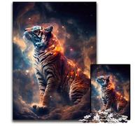Puzzle 1000 pièces Space Tiger Spirit pour Adultes, pour Les Parents, Les Amoureux et Les Amis (à partir de 14 Ans) 26x38cm