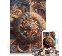 Puzzle 1000 pièces, sphère dorée Abstraite, Jeu Manuel, activité Amusante à la Maison, idéal pour décorer Un Bureau 50x75cm