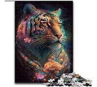 Puzzle 1000 pièces Spirit Tiger en Carton, Cadeau de Noël, idéal pour Le Bureau, la Chambre ou Le Salon(26x38cm)