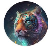 Puzzle 1000 pièces Spirit Tiger, Puzzle Rond de 1000 pièces pour Adultes, pour la décoration intérieure, l'entraînement cérébral et Les Cadeaux de Noël (67,5x67,5cm)