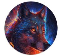 Puzzle 1000 pièces Spirit Wolf, Puzzle Rond 1000 pièces, idéal pour Les Adolescents et Les collectionneurs, décoration d'intérieur et Cadeau de Voyage, 1000 pièces (67,5x67,5cm)