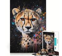 Puzzle 1000 pièces Splendeur du Guépard Jeu de logique et de réflexion précis,activité Calme pour Un Anniversaire (38x52cm)