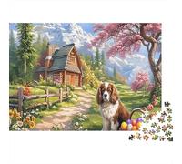 Puzzle 1000 pièces Springer Spaniel en Carton Solide pour Adolescents 12-18 Ans, activités après l’école, Casse-tête, 52x38cm