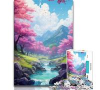 Puzzle 1000 pièces Springs in The Lake Puzzle 1000 pièces pour Adultes et Adolescents, Cadeaux pour Amis et Famille pour Les 14 Ans 50x75cm