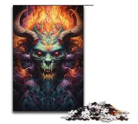 Puzzle 1000 pièces Squelette coloré Guerrier Puzzle en Bois pour Adultes et Enfants Jouet éducatif Anti-Stress 1000 pièces (38 x 26 cm)