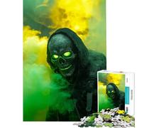 Puzzle 1000 pièces Squelette dans la fumée Défi intellectuel Jouet addictif Jeu Manuel Cadeau d'anniversaire Cadeau de Père Noël Secret (Dimensions 38x26cm)