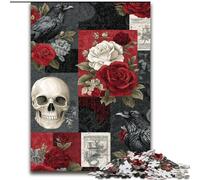 Puzzle 1000 pièces Squelette de Corbeau pour Adolescents, Jeu Stimulant, décoration Murale, Cadeaux d'anniversaire et de Noël Uniques (26x38cm)