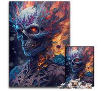 Puzzle 1000 pièces Squelette de Fleurs en feu pour Adultes, Jeu de réflexion pour Adolescents et Interaction familiale, 26x38cm/10,23x14,96 Pouces