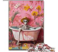 Puzzle 1000 pièces Squelette de Salle de Bain Puzzle 1000 pièces pour Adolescents et Famille, Cadeau de Noël idéal (Taille 50x75cm)