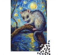 Puzzle 1000 Pièces, Starry Night Rodent, Cadeau De Noël, 38x26cm/1000pcs
