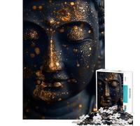Puzzle 1000 pièces Statue de Bouddha à la Feuille d'or Jeu addictif pour cultiver la Patience se détendre développer l'analyse et la logique Cadeau Artistique (Dimensions 38x52cm)