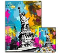 Puzzle 1000 pièces Statue de la Liberté, Puzzle Difficile pour Adultes, Jeu de réflexion Stimulant à Faire soi-même, idéal pour la Famille ou comme Cadeau décoratif, 50x75cm/19,68x29,52 Pouces
