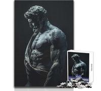 Puzzle 1000 pièces - Statue d'Hercule stoïque - Jeu éducatif d'analyse et de logique pour Un Père Noël Secret - Dimensions : 38x52cm