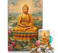 Puzzle 1000 pièces Statues de Bouddha pour Adolescents, Jouets éducatifs et Anti-Stress, idéal pour la décoration de Bureau (75x50cm)
