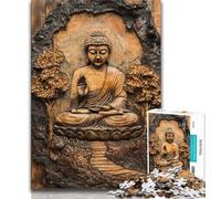 Puzzle 1000 pièces Statues de Bouddha pour Adultes et Adolescents, Anti-Stress, défi Difficile à Offrir en Cadeau à Toute la Famille (38x26cm)