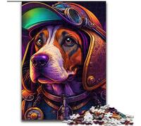 Puzzle 1000 pièces Steampunk Beagle Puzzle Impossible pour Adultes Taille 26x38cm Casse-tête Stimulant, activité familiale, décoration intérieure, Cadeau de Vacances