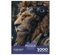 Puzzle 1000 Pièces Steampunk Lion Headgear Puzzles pour Adolescents Course De Vitesse Manuelle Activités Amusantes À La Maison Jeu Stimulant Et Jeu en Famille 52x38cm/1000pcs