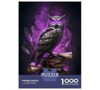 Puzzle 1000 Pièces Steampunk Owl on Books with Magic pour Adolescents - Jeu De Réflexion - Cadeaux pour Femmes - Idées Cadeaux Uniques pour Un Anniversaire Ou Noël 38x26cm/1000pcs