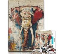 Puzzle 1000 pièces Style Basquiat, Motif éléphant, pour Adolescents, Assemblage de Motifs, activités Amusantes à la Maison, Cadeau d'anniversaire, Cadeau de Voyage (50x75cm)