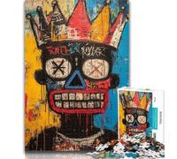 Puzzle 1000 pièces Style Basquiat, tête de Mort, pour Adolescents, Anti-Stress, défi Difficile, renforce l'amour Entre Couples, 26x38cm
