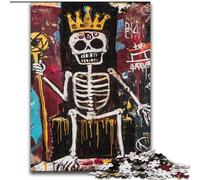 Puzzle 1000 pièces Style Basquiat, tête de Mort Royale, Art intéressant, réduction du Stress, liste de souhaits avec Père Noël, pour Les 14 Ans (50x75cm)