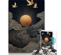 Puzzle 1000 pièces Style Japonais Vagues pour Adolescents, Jeu Stimulant, décoration Murale, Cadeaux d'anniversaire et de Noël Uniques (Taille 75x50cm)