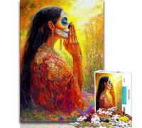 Puzzle 1000 pièces Style Mexicain, tête de Mort, pour Adolescent Un Jeu Stimulant, idéal comme Cadeau pour Toute la Famille (Taille 38x26cm)