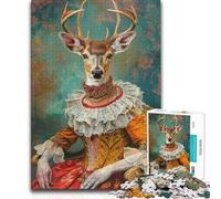 Puzzle 1000 pièces Style Rococo représentant Un cerf - Cadeau d'anniversaire Amusant et Humoristique pour Les 14 Ans et Plus - 50x75cm