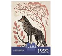 Puzzle 1000 Pièces Stylized Wolf on A Branch Puzzle pour Adolescents Améliore La Mémoire Entraîne Ton Cerveau Et Tes Mains Jouet Addictif pour Cultiver La Patience 38x26cm/1000pcs