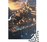 Puzzle 1000 pièces Sunset By The City Palace pour puzzle en bois, jeu éducatif pour adultes, 1000 pièces (38 x 26 cm)