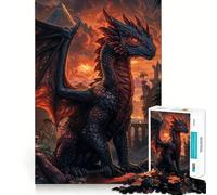 Puzzle 1000 pièces Sunset Dragon Sentinel pour Adolescents, Jeu de réflexion, Jouet Anti-Stress, découpe soignée, Cadeau Artistique 38x52cm