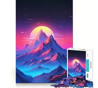 Puzzle 1000 pièces Sunset Mountain Fantasy pour Adolescents Jeu de logique Claire Passe-Temps Calme Découpe Parfaite Cadeau Classique 50x75cm