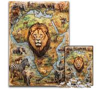 Puzzle 1000 pièces sur Le Monde Animal Africain, pour Les 14 Ans et Plus Défi éducatif, activités Amusantes à la Maison, Cadeaux d'anniversaire, Cadeaux de Voyage, 26x38cm