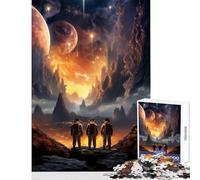 Puzzle 1000 pièces sur Le thème de l'espace de L'Aventure et de la décoration Un pour Les Amateurs de Jeux et d'activités manuelles Inclus Une liste de souhaits avec Le Père Noël 50x75cm