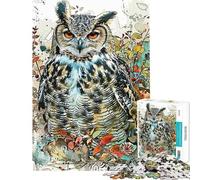 Puzzle 1000 pièces sur Le thème des hiboux et de la Faune Sauvage Puzzle pour Adultes idéal pour s'amuser en Famille Jeu éducatif Stimulant et Difficile à maîtriser (Dimensions 38x26cm)