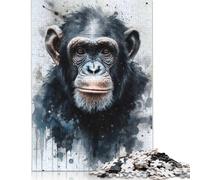 Puzzle 1000 pièces sur Le thème des singes chimpanzés pour Adultes et Adolescents, Puzzle en Papier Durable pour Adultes | Jeux 1000 pièces (38 x 26 cm)