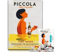 Puzzle 1000 pièces sur Le thème des vins Italiens, Difficile à réaliser mais Amusant et Humoristique avec Affiche et fiche de Questions-réponses Assorties 50x75cm