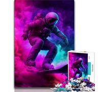 Puzzle 1000 pièces sur Le thème du Surf Astronaute pour Adolescents et Adultes, Jeu Stimulant, idéal comme Cadeau pour Toute la Famille 38x26cm