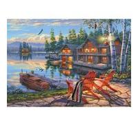 Schmidt Spiele Puzzle 1000 pièces Darrel Bush, Bord du lac Loon, New York, 58530, Multicolore