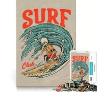 Puzzle 1000 pièces Surf Hawaï Rétro Bords Soignés Décoration Jeu Cognitif Jouet Facile à Passer Amusant Cadeau de Loisirs de Noël (50x75cm)