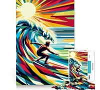 Puzzle 1000 pièces Surf WPAP Pop Art pour Adultes, Jeu de logique mentale, Divertissement paisible, découpe Ferme, Cadeau précieux 50x75cm