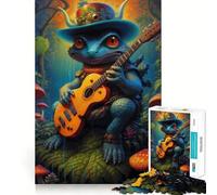 Puzzle 1000 pièces surréaliste psychédélique avec des Adolescents lézards Décoration Murale à Assembler Design Lumineux et Relaxant 38x52cm