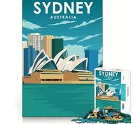 Puzzle 1000 pièces Sydney Australie Voyage Assemblage Parfait Jeu Artistique et intellectuel Défi détente Jeu Amusant Cadeau d'anniversaire Amusant (50x75cm)