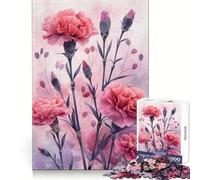Puzzle 1000 pièces Symphonie Œillet Rose pour Adolescents, Jeu de logique et de Train, Anti-Stress, découpe Lisse, Cadeau mémorable (38x26cm)